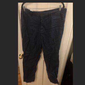 120% Lino Blue Linen Pants - 52EU / 36 US